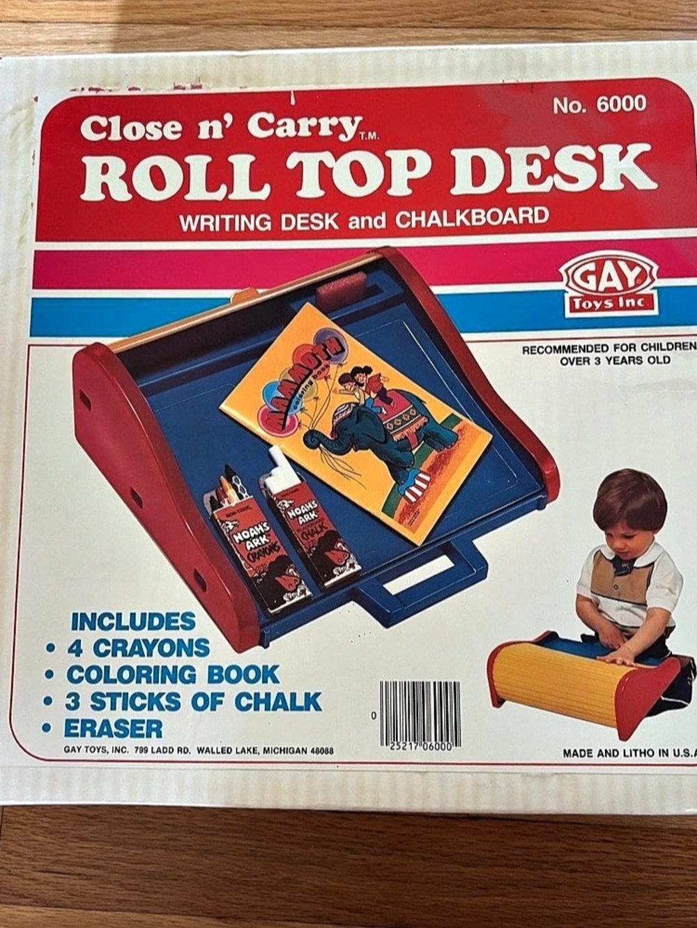 Open box Vintage GAY Toys Inc. Close n' Carry Roll Top Desk No. 6000